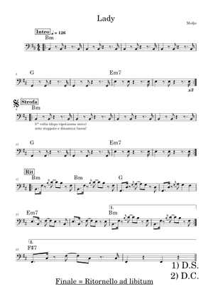 Lady – Modjo Sheet Music for Bass guitar (Solo) | MuseScore.com