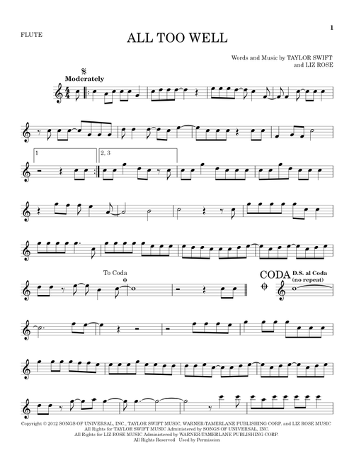 All Too Well - Taylor Swift (Flute Solo)