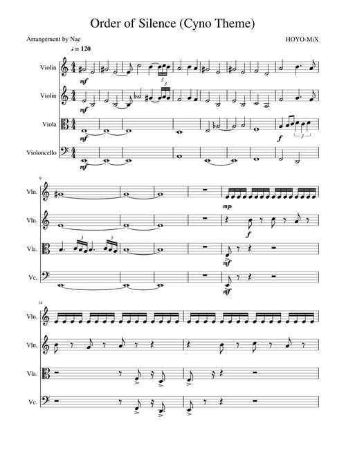 [Genshin Impact] Order of Silence – Cyno theme for String Quartet