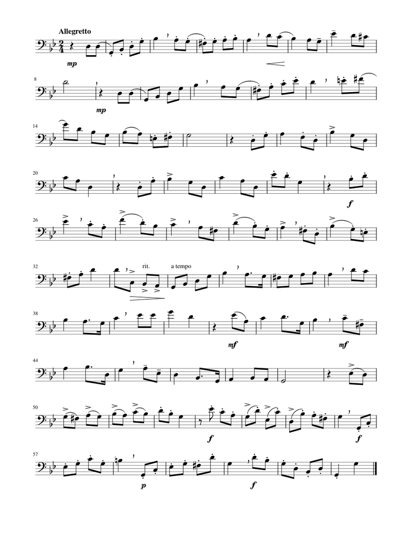 Etude for Trombone 4 Sheet Music for Trombone (Solo) | MuseScore.com
