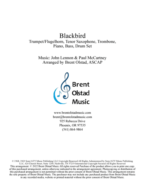 Blackbird (Arr. Brent Olstad, ASCAP) - The Beatles (Small Ensemble)