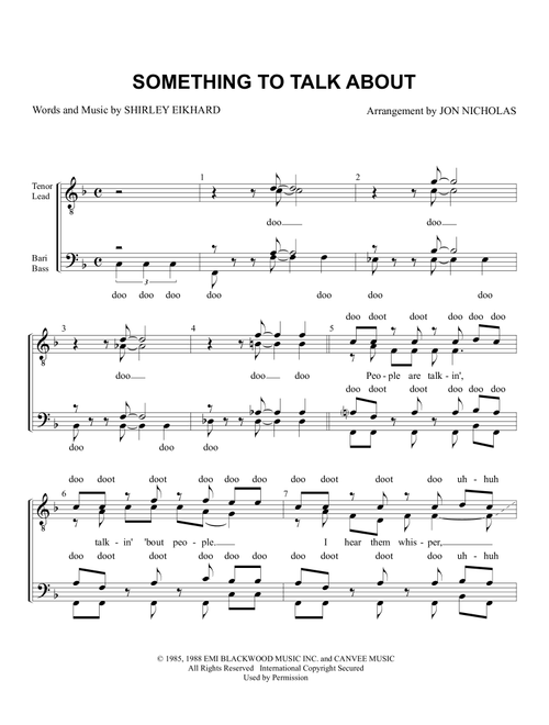 Something To Talk About (let's Give Them Something To Talk About) (Arr. Jon Nicholas) - Bonnie Raitt (Choral, SSAA)
