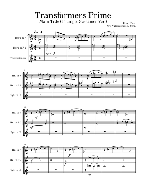 Transformers Prime - Main Title (Trumpet Screamer Ver.) – Brian Tyler