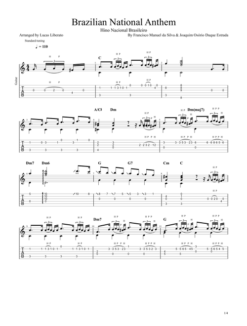 Brazilian National Anthem (Arr. Lucas Liberato) - Joaquim Osório Duque Estrada, Francisco Manuel Da Silva (Solo Guitar)