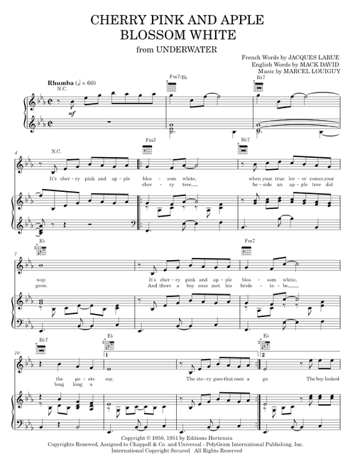 Cherry Pink And Apple Blossom White - Alan Dale, Jarry Murad's Harmonicats, Perez "Prez" Prado (Piano-Vocal-Guitar)