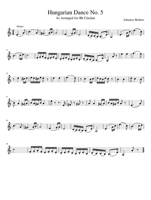 Hungarian Dance No 5