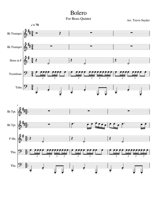 Bolero For Brass Quintet {W.I.P.}