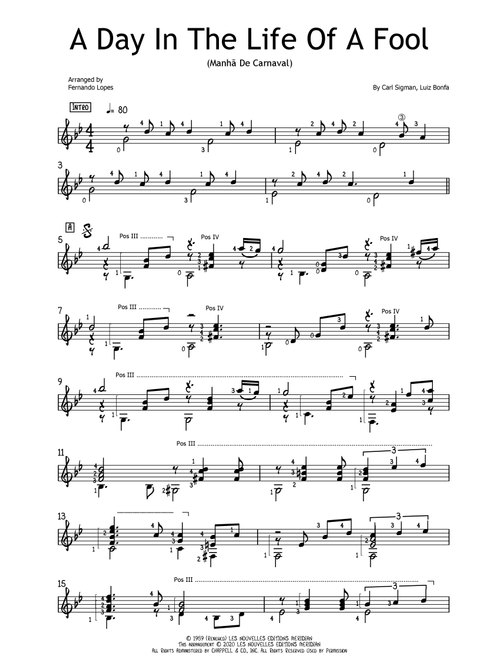 A Day In The Life Of A Fool (manha De Carnaval) (Arr. Fernando Lopes) - Carl Sigman, Luiz Bonfa (Solo Guitar)