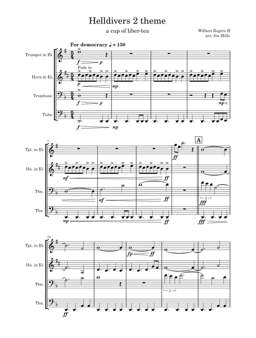 Helldivers 2 Main Theme - "A Cup Of Liber-Tea" – (Arr. Joe Mills) II Wilbert Roget