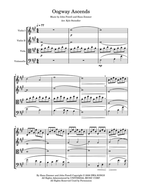 Oogway Ascends (Arr. Kyle Steindler) - John Powell, Hans Zimmer (String Quartet)