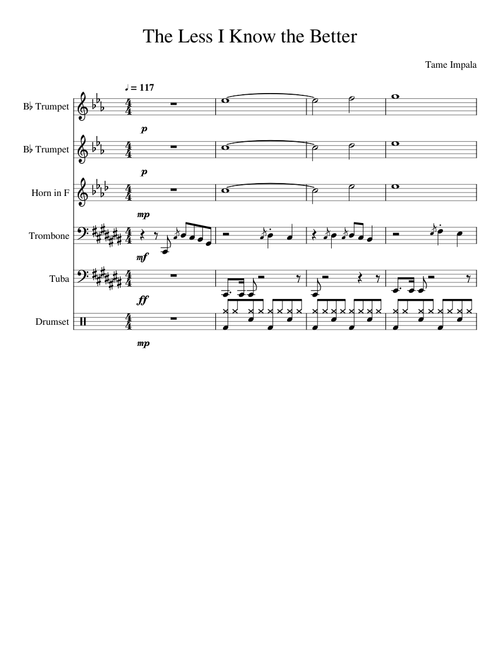 The Less I Know the Better Brass Arrangement