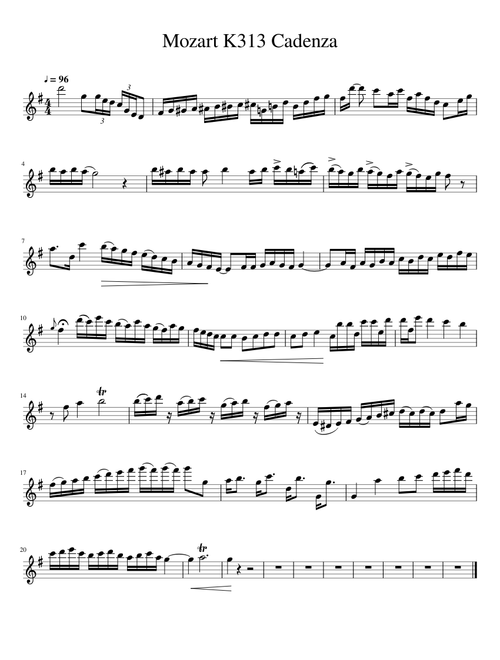 Mozart K313 Cadenza, Flute