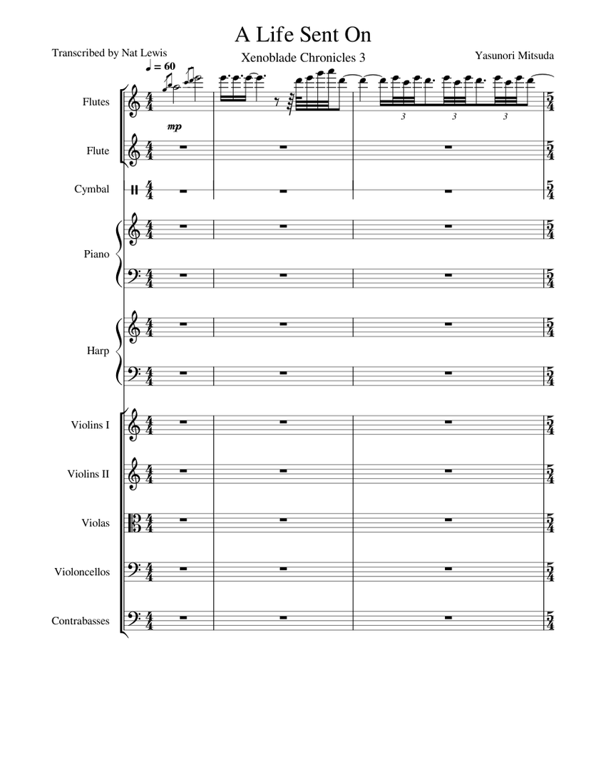 A Life Sent On Xenoblade Chronicles 3 Sheet music for Piano, Flute