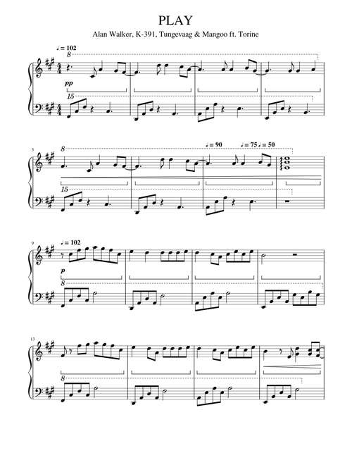 Alan Walker, K-391, Tungevaag & Mangoo - PLAY (Piano Version)