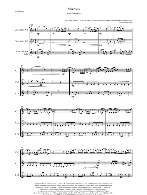 Mirrors (Arr. Fernando Britto) - Justin Timberlake (Woodwind Ensemble)