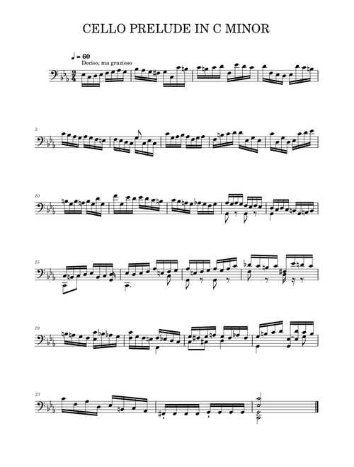 CELLO PRELUDE IN C MINOR