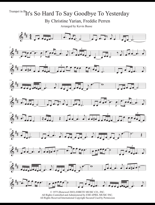 It's So Hard To Say Goodbye To Yesterday (Arr. Kevin Busse) - Boyz Ii Men (Trumpet Solo)