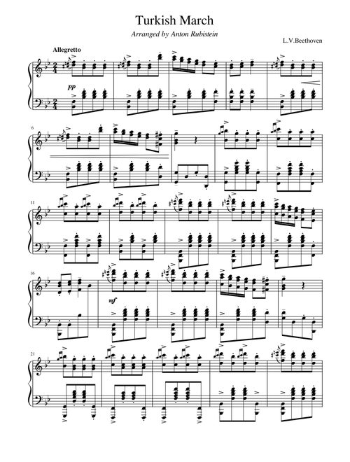 Turkish March - L.V.Beethoven (Arr. by Anton Rubistain)