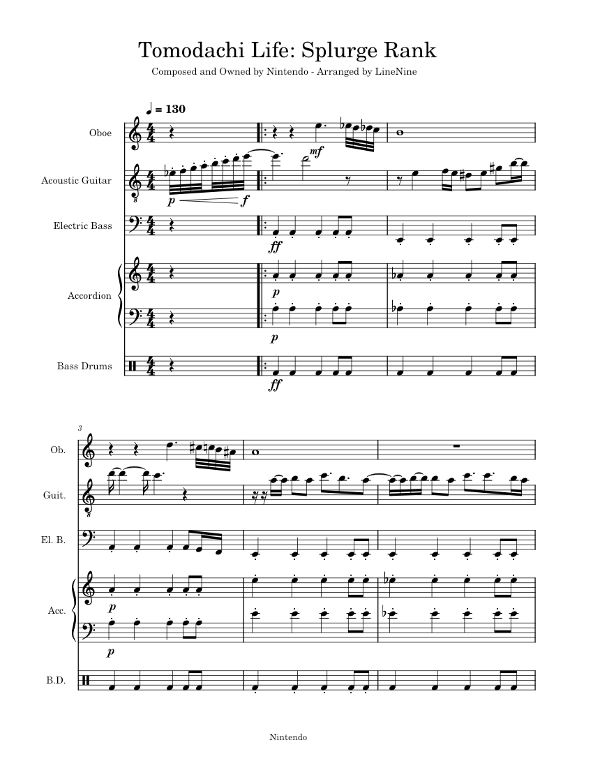 Tomodachi Life OST – Nintendo - Splurge Ranking Sheet music for ...