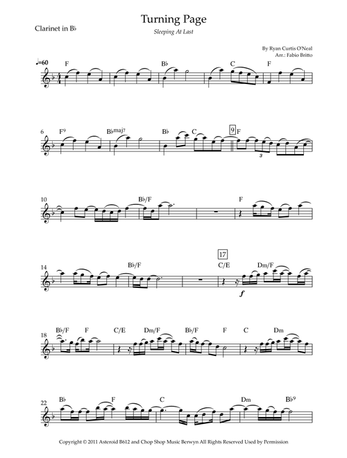 Turning Page (Arr. Fabio Britto) - Sleeping At Last (Clarinet Solo)