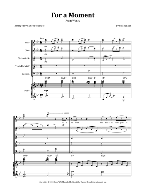For A Moment (Arr. Glauco Fernandes) - Neil Hannon (Woodwind Ensemble)