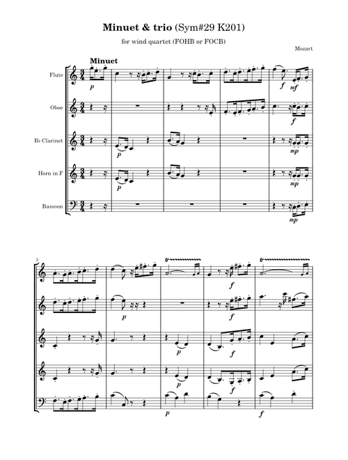 Minuet and trio from Symphony No.29 in A major, K.201/186a – Wolfgang Amadeus Mozart