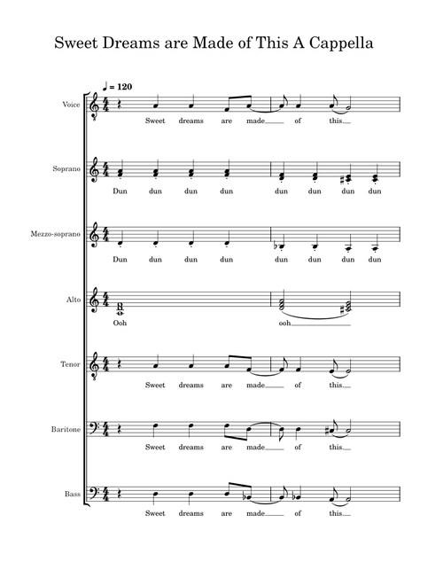 Sweet Dreams Are Made of This A Capella