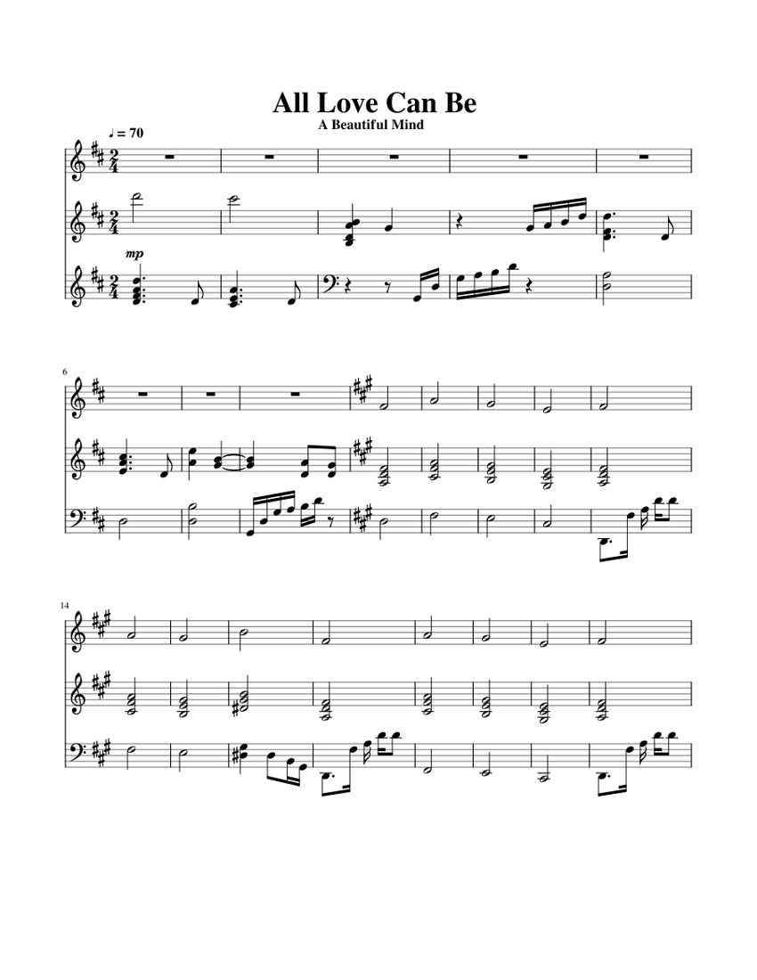 A Beautiful Mind - Love Can Be Sheet Music for Drum group (Solo ...