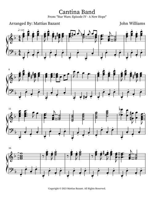 Cantina Band - John Williams (Piano Solo)
