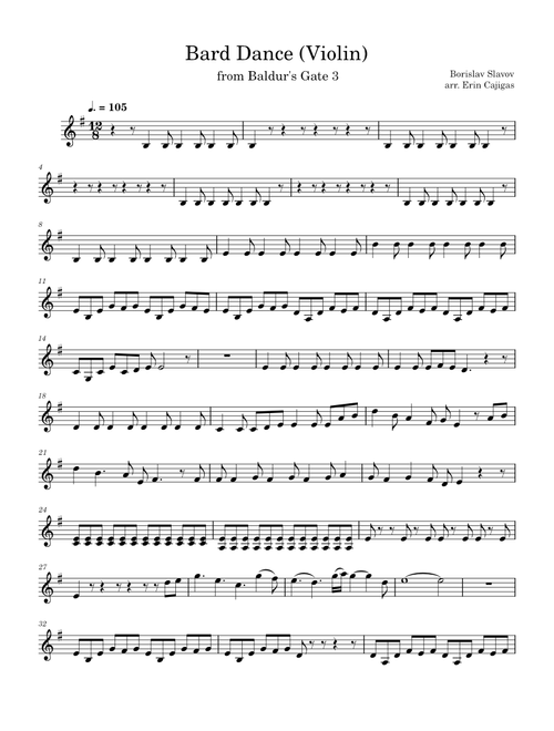 Bard Dance – Borislav Slavov Baldur's Gate 3 Bard Dance (Violin)