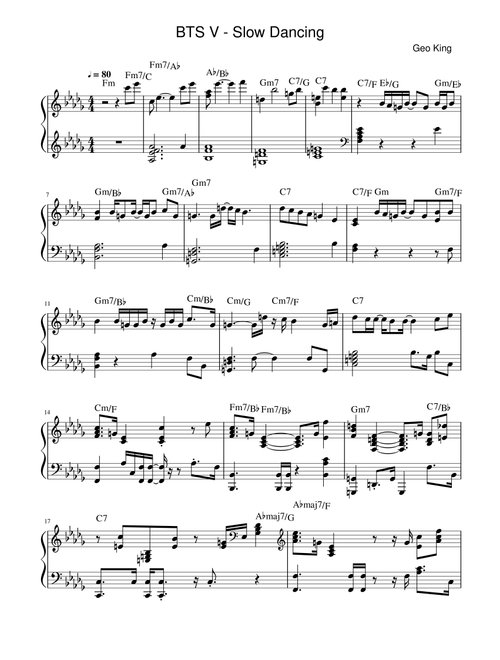 Slow Dancing (Arr. Gregory King) - V (Easy Piano)