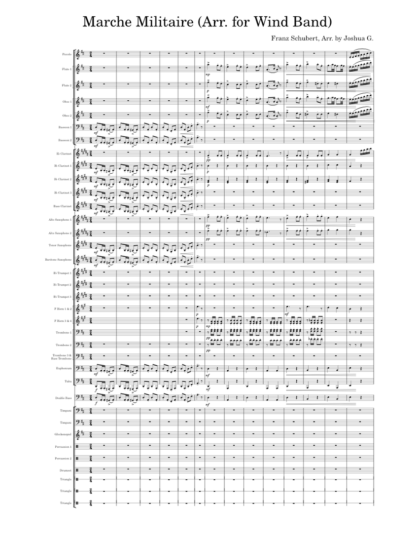 Marche Militaire Franz Schubert [SG EL LC music] (Arr. for Wind Band