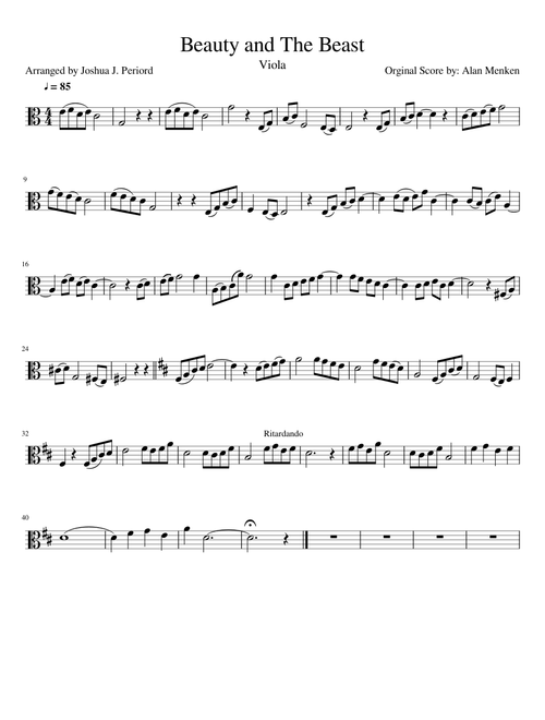 Beauty and the Beast (Viola Solo)