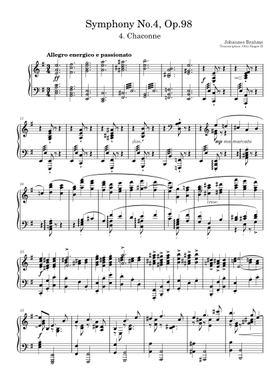 Free Symphony No.4, Op.98 by Johannes Brahms sheet music