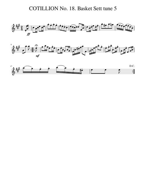 COTILLION No. 18. Basket Sett tune 5