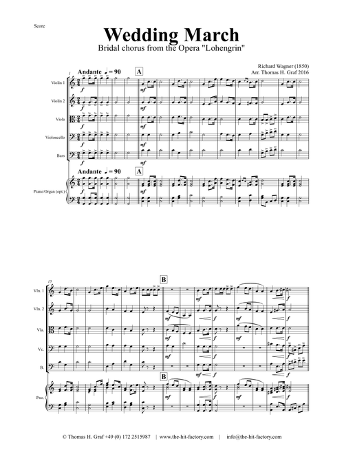 Wedding March - Bridal chorus from the Opera Lohengrin - String Quintet (Arr. Thomas H. Graf) - Thomas H Graf (String Ensemble)