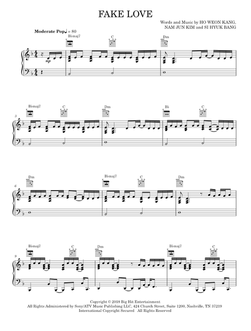 Fake Love - BTS (Piano Solo)