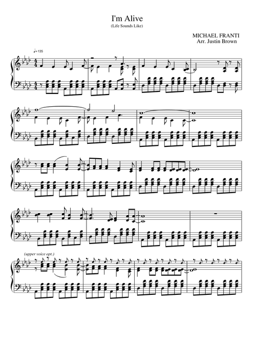 I'm Alive (life Sounds Like) (Arr. Justin Brown) - Franti Michael (Piano Solo)