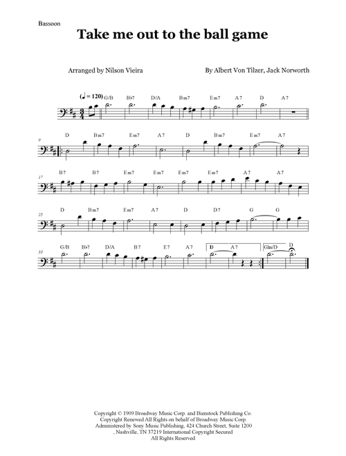 Take Me Out To The Ball Game (Arr. Nilson de Melo Vieira) - Albert von Tilzer, Jack Norworth (Bassoon Solo)