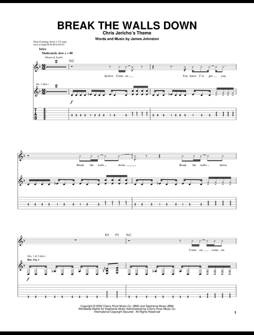 Break The Walls Down - Sevendust (Guitar Tab)