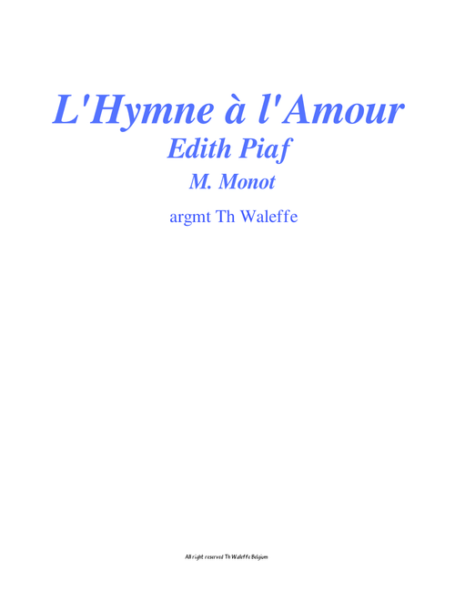 l hymne à l amour