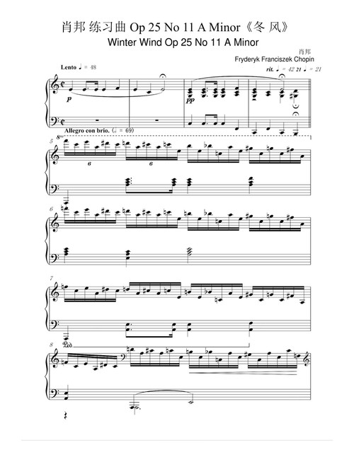 Winter Wind Op 25 No 11 A Minor - Fryderyk Franciszek Chopin (Piano Solo)