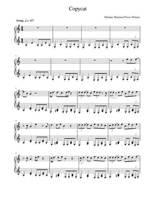 Copy Cat (Arr. Tierra Whack) - Mike Keenan, Melanie Martinez, Tierra Sharday Whack-welton (Piano Solo)