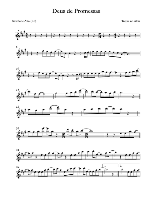 DEUS DE PROMESSAS (Arr. VANDERLEI GONÇALVES DE SOUZA JÚNIOR) - TOQUE NO ALTAR (Alto Sax Solo)