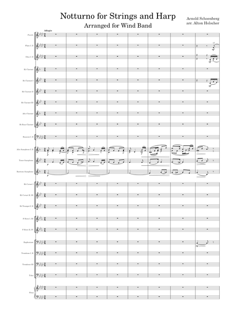 Notturno for Harp and Strings – Arnold Schoenberg (for Wind Band)