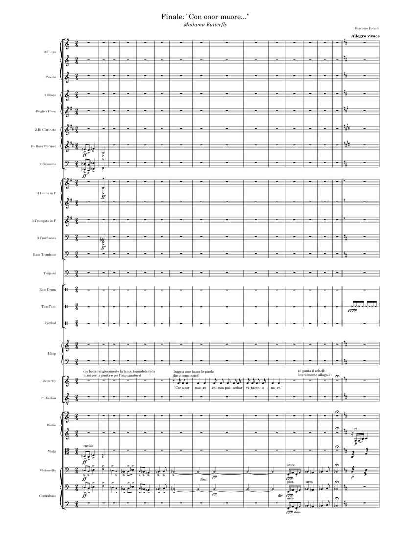Con onor muore chi non può serbar vita con onore Sheet Music for ...