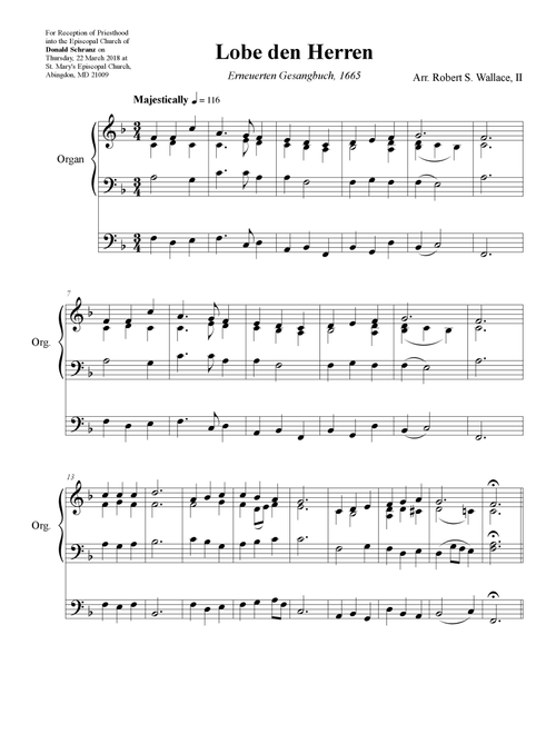 Lobe den Herren (Arr. RobertSWallace2) - Robert S. Wallace, II (Organ)