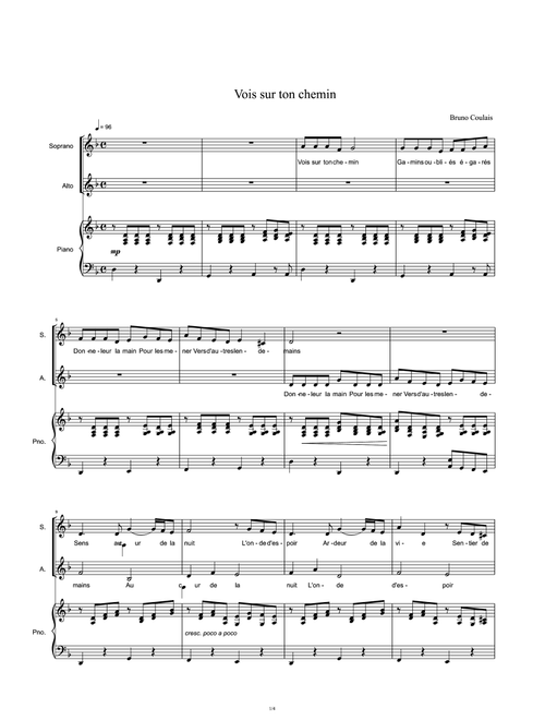 Vois Sur Ton Chemin (Arr. Bruno Coulais) - Christophe Barratier (Piano Vocal)