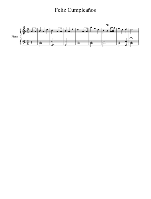 Feliz Cumpleaños (Piano)