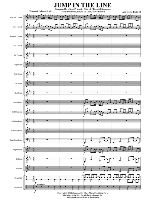Jump In The Line (Arr. David J Fretwell) - Harry Belafonte (Brass Band)